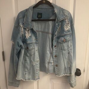 Distressed Light Blue Denim Jacket